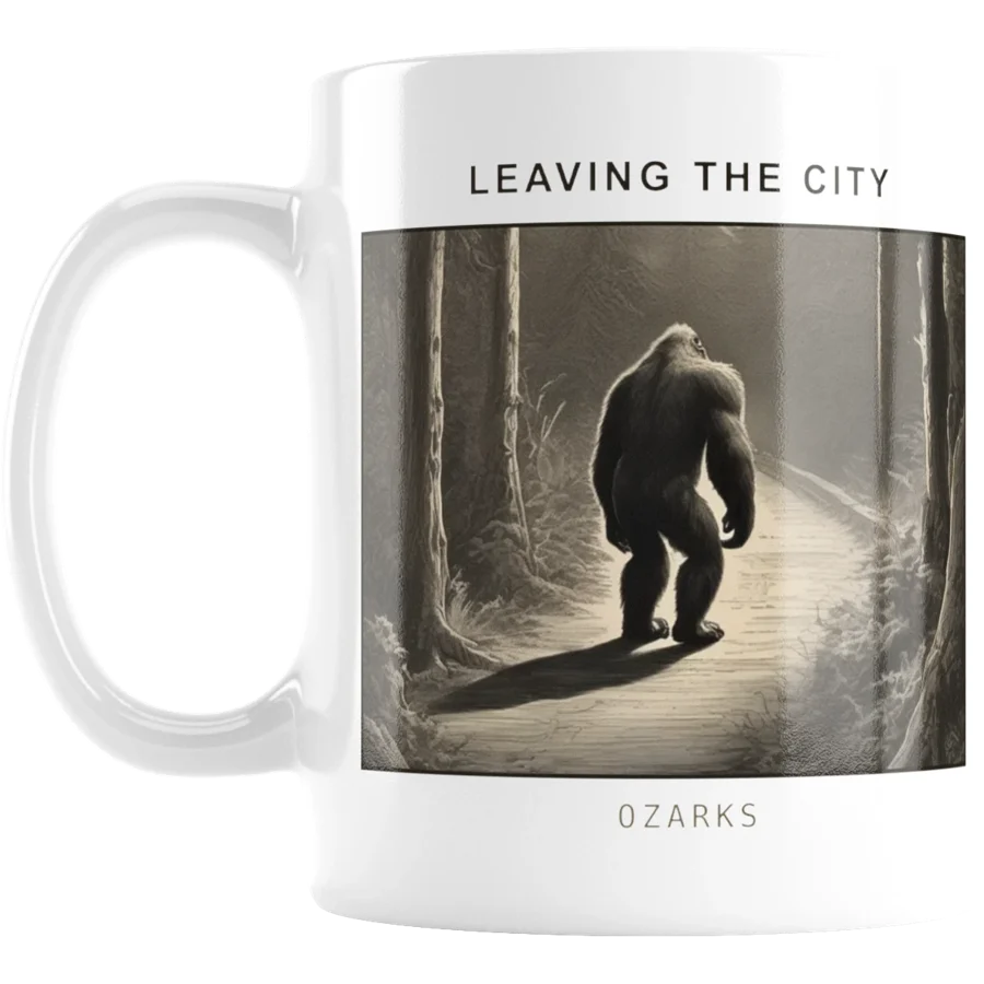 Leave the City Mug, engraving: product mockup