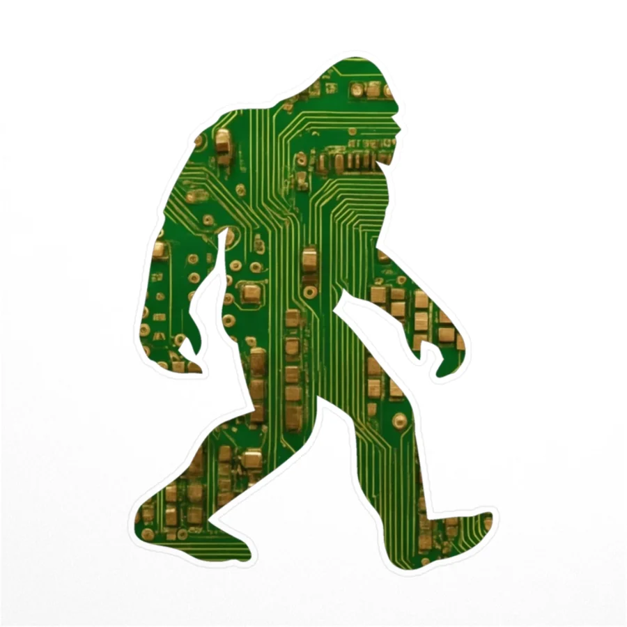 Circuit Squatch Sticker: product mockup