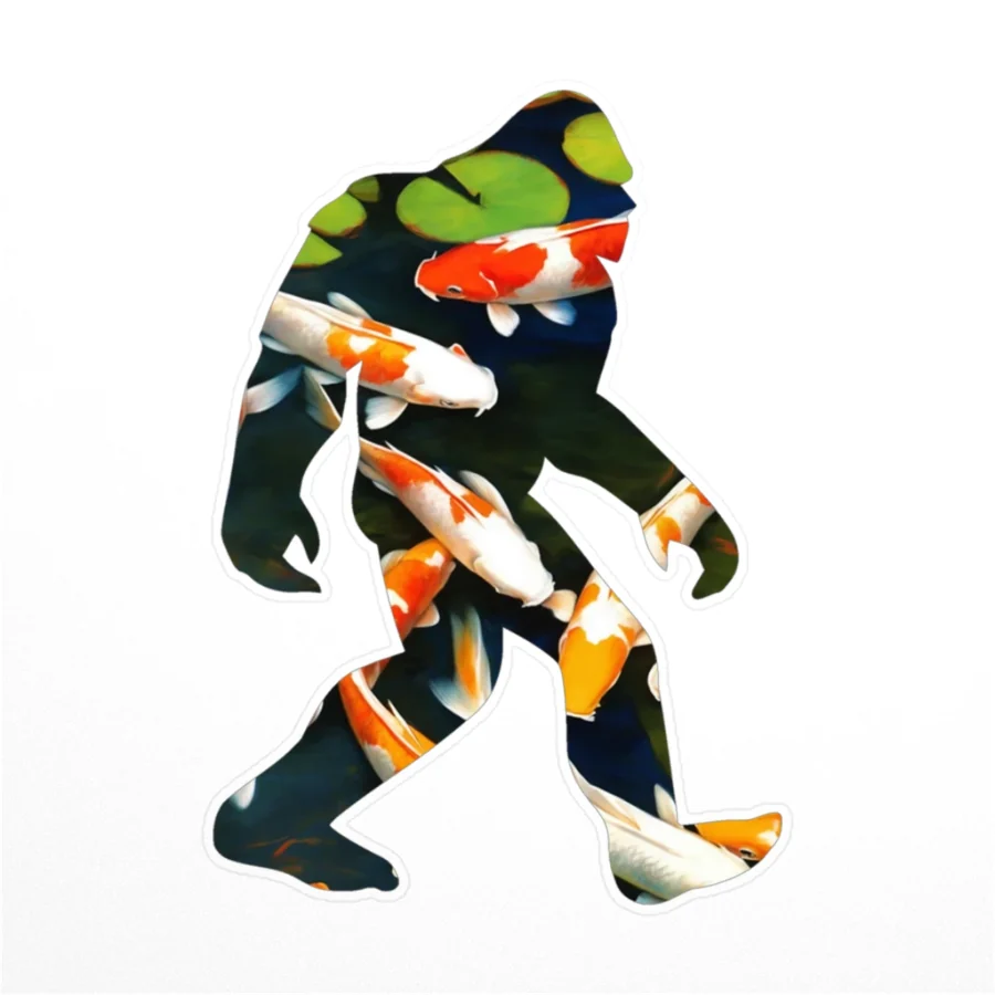 Koi Pond Sticker: product mockup